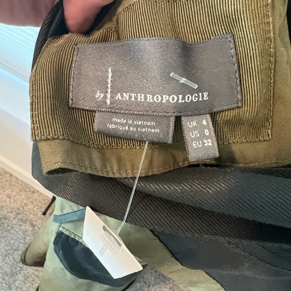 Anthropologie Strapless Dress in Dark Green and Olive - Picture 7 of 8